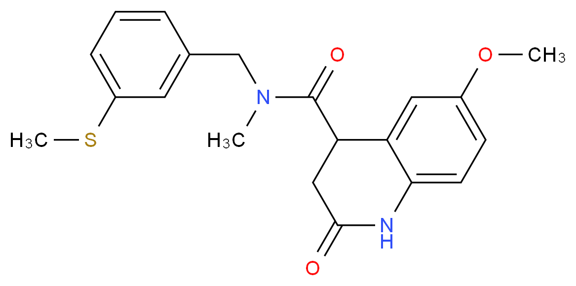 6-methoxy-N-methyl-N-[3-(methylthio)benzyl]-2-oxo-1,2,3,4-tetrahydro-4-quinolinecarboxamide_分子结构_CAS_)
