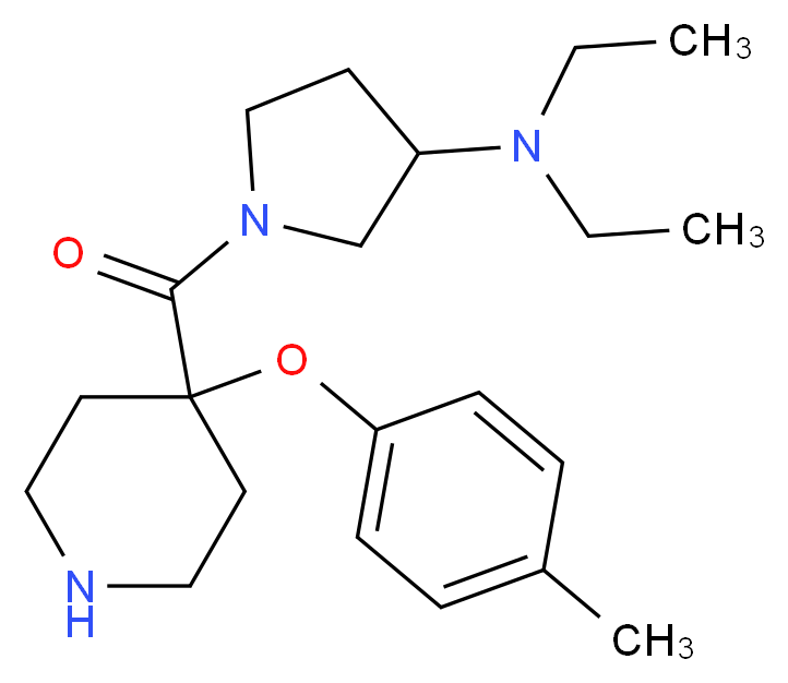 N,N-diethyl-1-{[4-(4-methylphenoxy)piperidin-4-yl]carbonyl}pyrrolidin-3-amine_分子结构_CAS_)