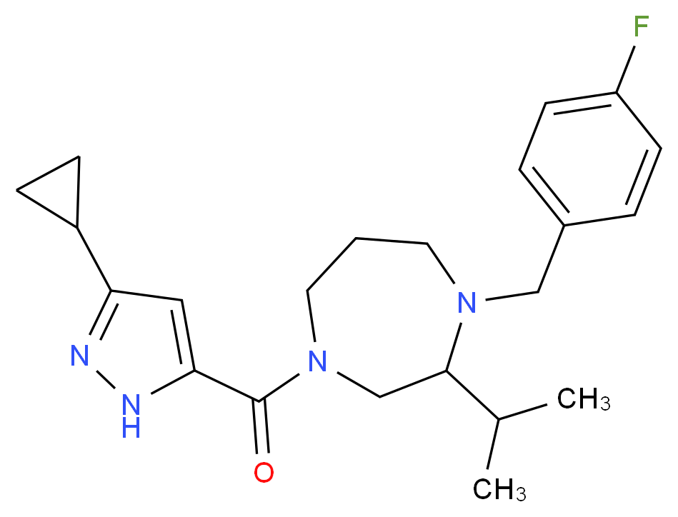 4-[(3-cyclopropyl-1H-pyrazol-5-yl)carbonyl]-1-(4-fluorobenzyl)-2-isopropyl-1,4-diazepane_分子结构_CAS_)