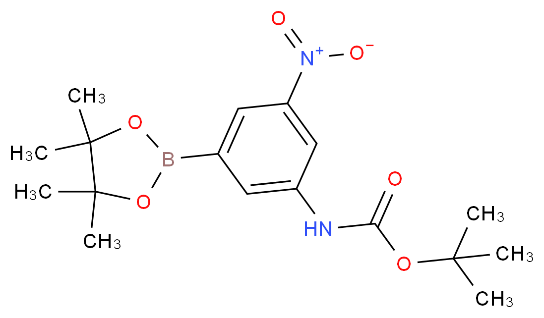 tert-butyl N-[3-nitro-5-(tetramethyl-1,3,2-dioxaborolan-2-yl)phenyl]carbamate_分子结构_CAS_374595-05-8