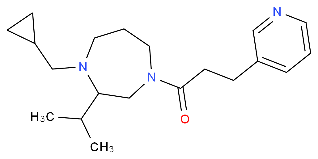 1-(cyclopropylmethyl)-2-isopropyl-4-(3-pyridin-3-ylpropanoyl)-1,4-diazepane_分子结构_CAS_)