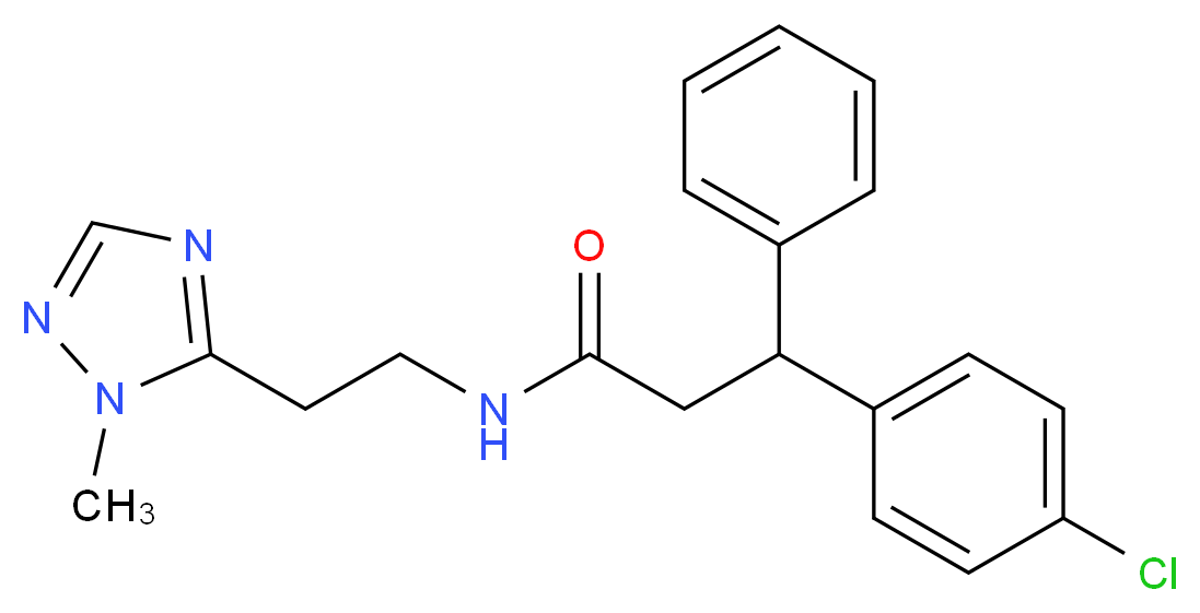 3-(4-chlorophenyl)-N-[2-(1-methyl-1H-1,2,4-triazol-5-yl)ethyl]-3-phenylpropanamide_分子结构_CAS_)