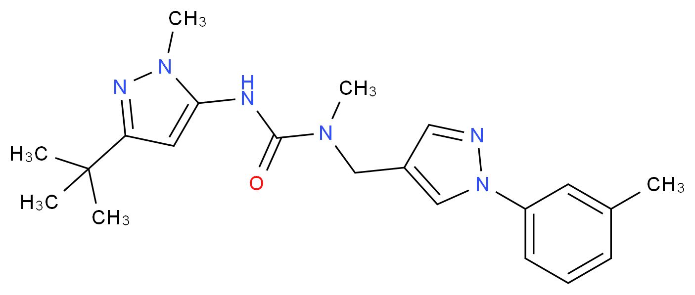 N'-(3-tert-butyl-1-methyl-1H-pyrazol-5-yl)-N-methyl-N-{[1-(3-methylphenyl)-1H-pyrazol-4-yl]methyl}urea_分子结构_CAS_)
