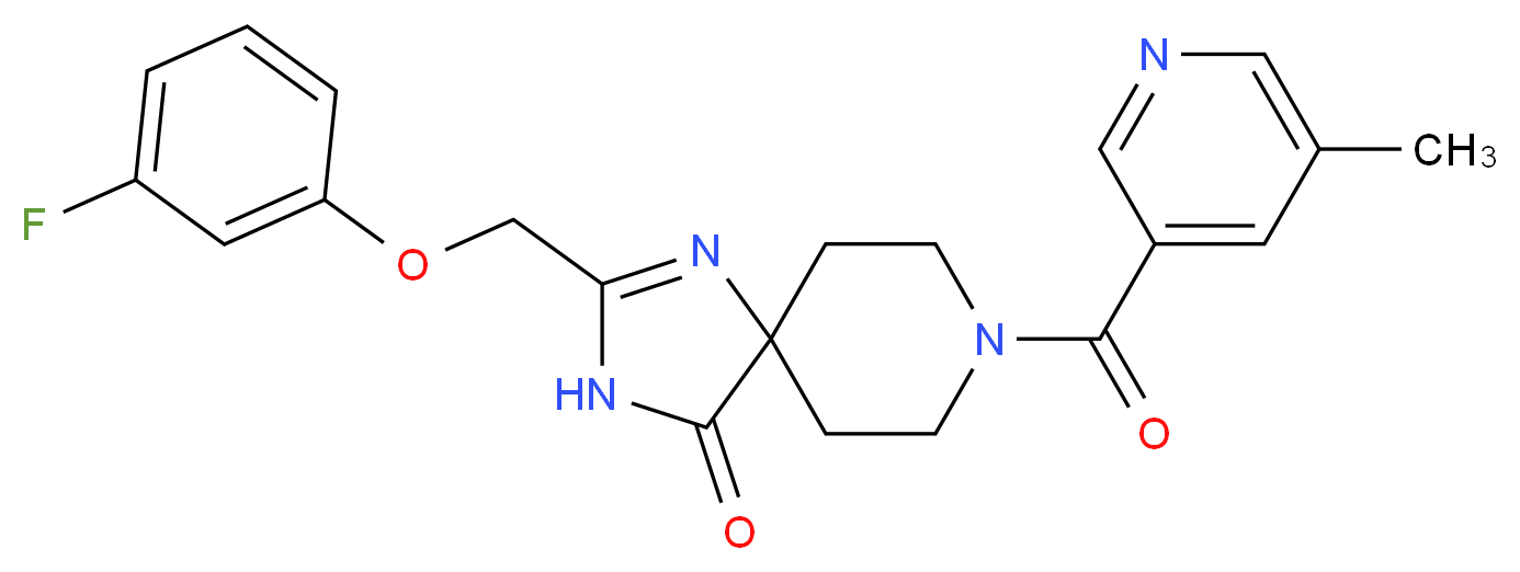 2-[(3-fluorophenoxy)methyl]-8-[(5-methylpyridin-3-yl)carbonyl]-1,3,8-triazaspiro[4.5]dec-1-en-4-one_分子结构_CAS_)