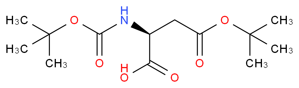 (2S)-4-(tert-butoxy)-2-{[(tert-butoxy)carbonyl]amino}-4-oxobutanoic acid_分子结构_CAS_1676-90-0