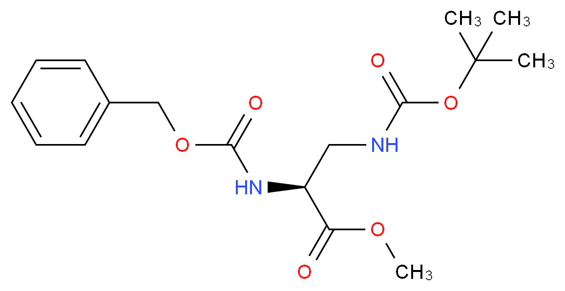 Methyl 2-(S)-[N-Carbobenzyloxy]amino-3-[N-tert-butyloxycarbonyl]aminopropionate_分子结构_CAS_58457-98-0)
