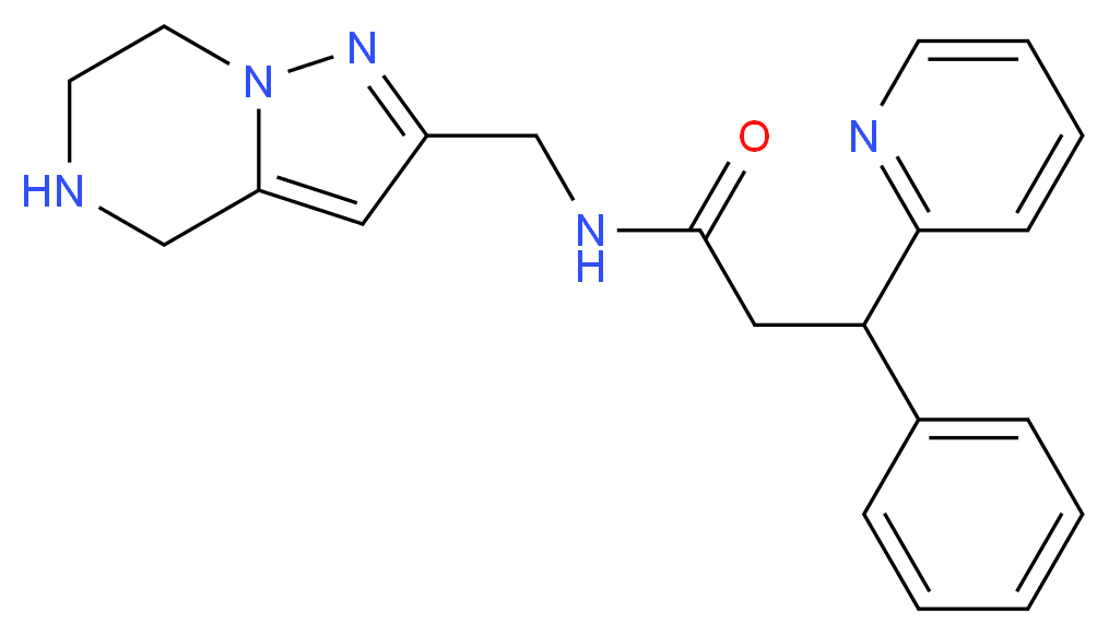 3-phenyl-3-pyridin-2-yl-N-(4,5,6,7-tetrahydropyrazolo[1,5-a]pyrazin-2-ylmethyl)propanamide_分子结构_CAS_)