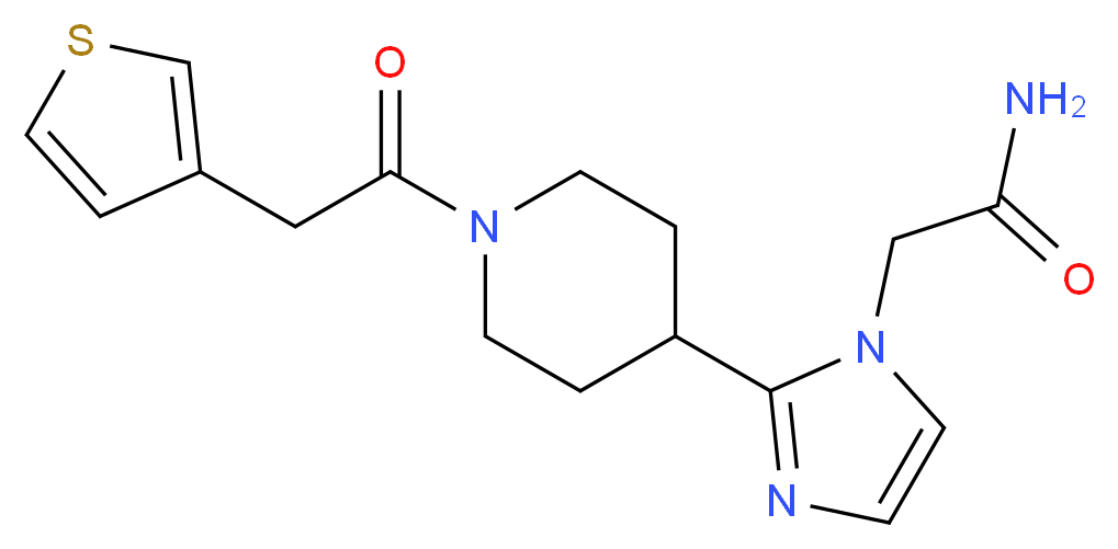 2-{2-[1-(3-thienylacetyl)-4-piperidinyl]-1H-imidazol-1-yl}acetamide_分子结构_CAS_)