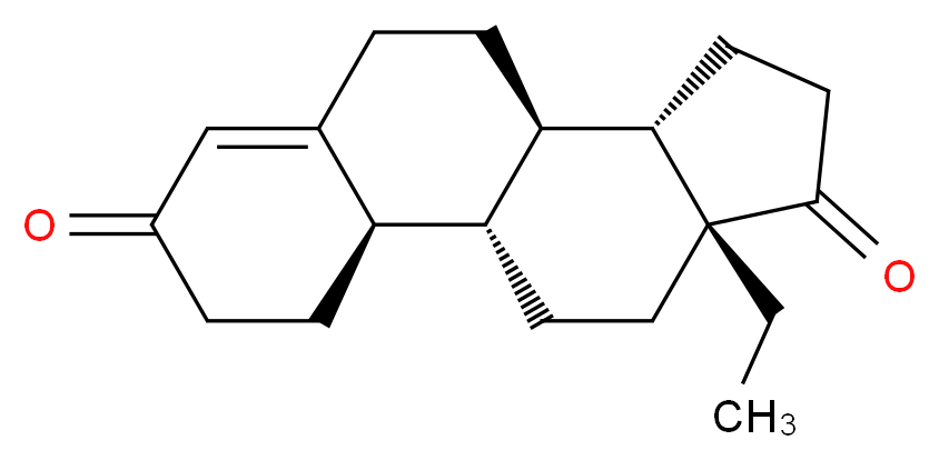 (1S,2R,10R,11S,15R)-15-ethyltetracyclo[8.7.0.0<sup>2</sup>,<sup>7</sup>.0<sup>1</sup><sup>1</sup>,<sup>1</sup><sup>5</sup>]heptadec-6-ene-5,14-dione_分子结构_CAS_21800-83-9