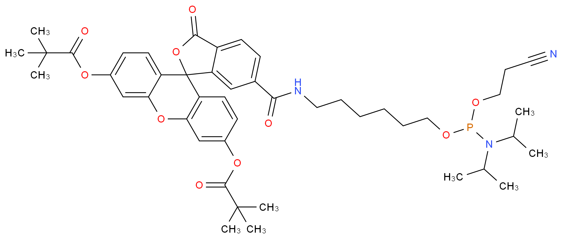 6-FAM-亚磷酰胺_分子结构_CAS_204697-37-0)