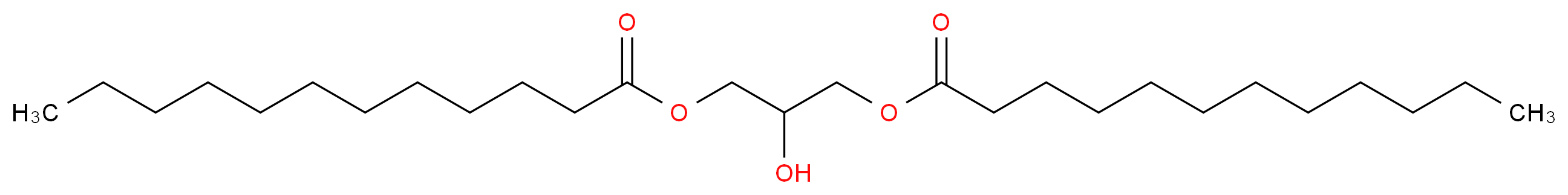 3-(dodecanoyloxy)-2-hydroxypropyl dodecanoate_分子结构_CAS_539-93-5