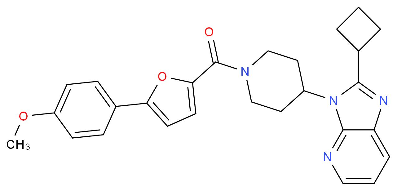 2-cyclobutyl-3-{1-[5-(4-methoxyphenyl)-2-furoyl]-4-piperidinyl}-3H-imidazo[4,5-b]pyridine_分子结构_CAS_)