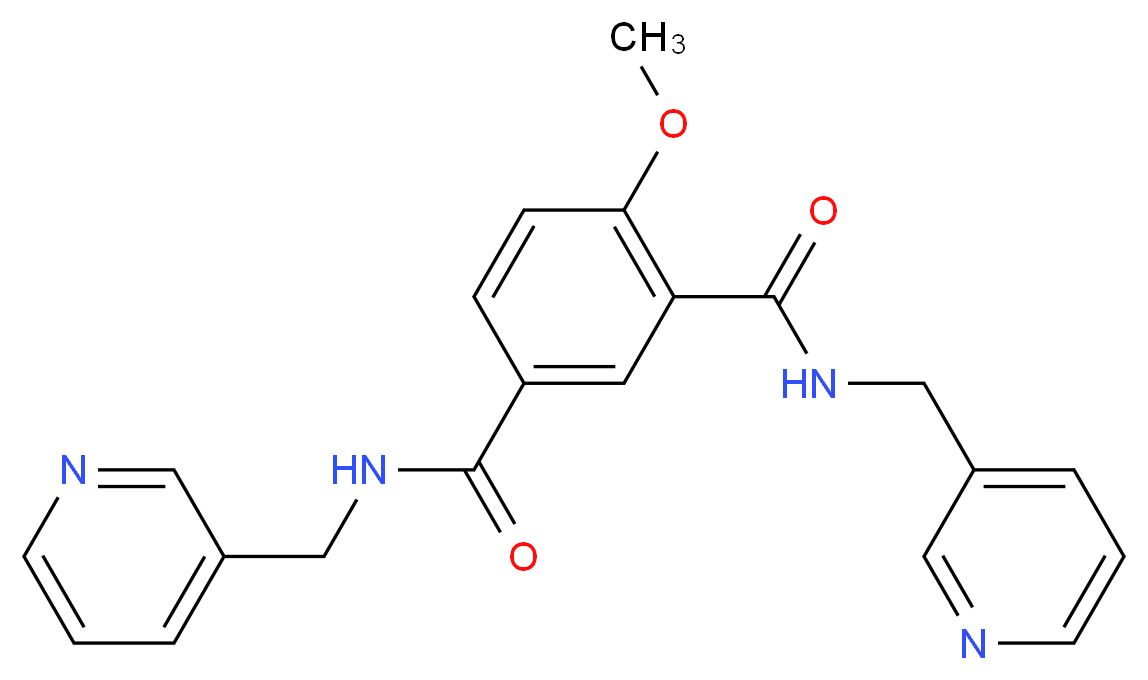4-methoxy-1-N,3-N-bis(pyridin-3-ylmethyl)benzene-1,3-dicarboxamide_分子结构_CAS_32828-81-2