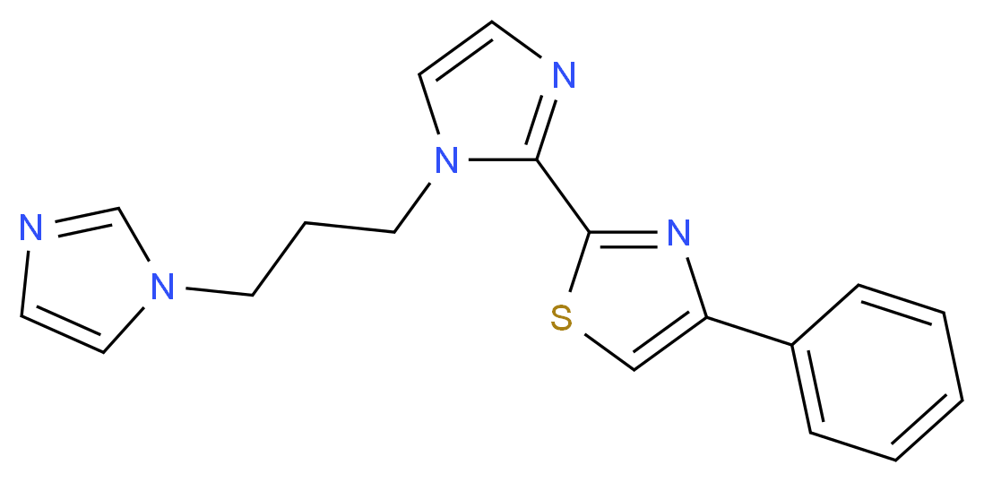 2-{1-[3-(1H-imidazol-1-yl)propyl]-1H-imidazol-2-yl}-4-phenyl-1,3-thiazole_分子结构_CAS_)