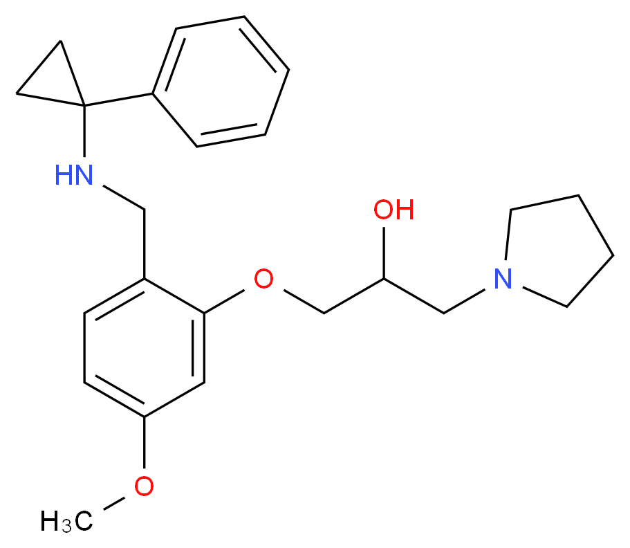 1-(5-methoxy-2-{[(1-phenylcyclopropyl)amino]methyl}phenoxy)-3-(1-pyrrolidinyl)-2-propanol_分子结构_CAS_)