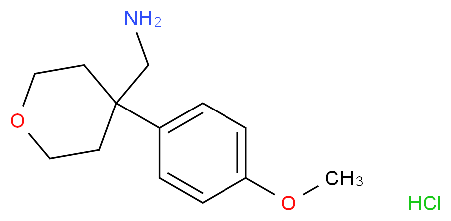 C-[4-(4-Methoxy-phenyl)-tetrahydro-pyran-4-yl]-methylamine hydrochloride_分子结构_CAS_1185300-98-4)