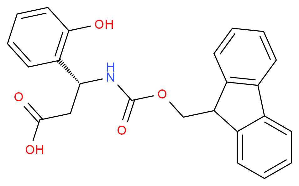 (3R)-3-({[(9H-fluoren-9-yl)methoxy]carbonyl}amino)-3-(2-hydroxyphenyl)propanoic acid_分子结构_CAS_511272-34-7