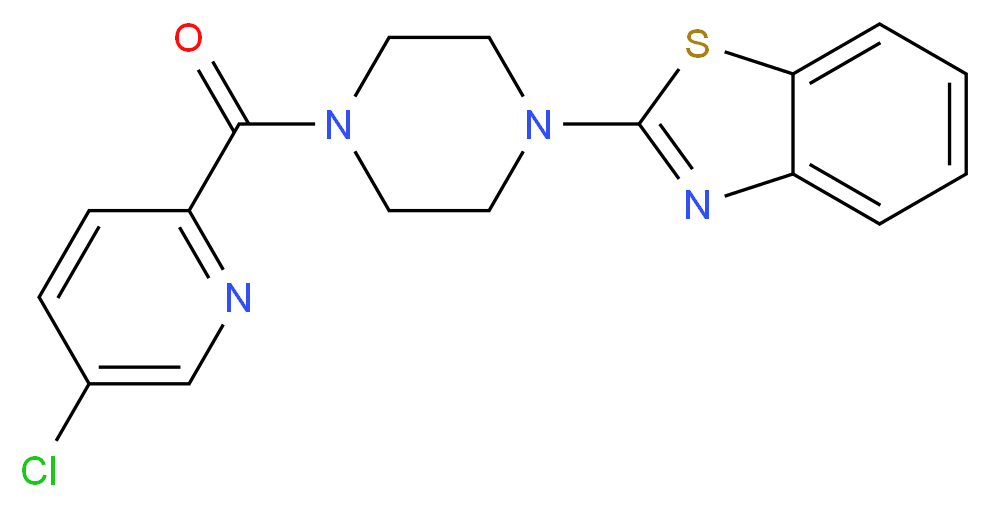 2-{4-[(5-chloro-2-pyridinyl)carbonyl]-1-piperazinyl}-1,3-benzothiazole_分子结构_CAS_)