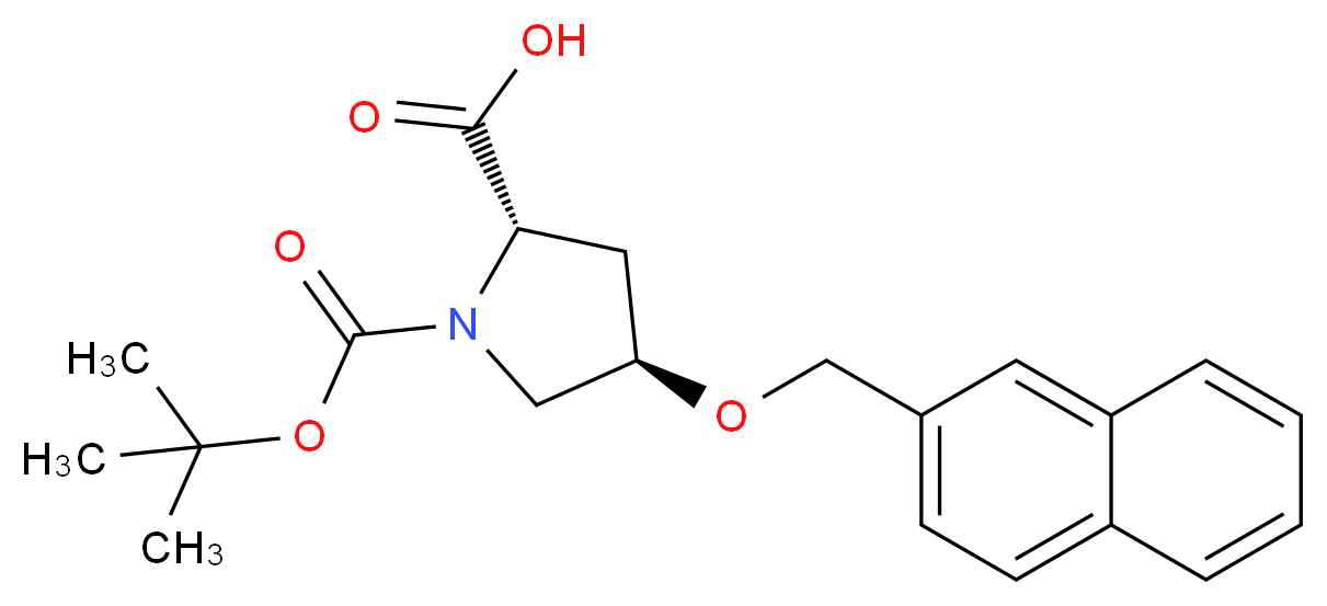 (2S,4R)-1-[(tert-butoxy)carbonyl]-4-(naphthalen-2-ylmethoxy)pyrrolidine-2-carboxylic acid_分子结构_CAS_630425-40-0