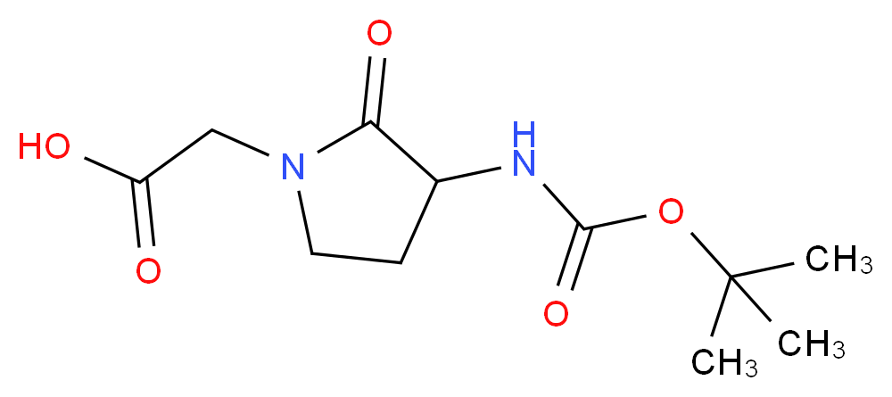 2-(3-(tert-Butoxycarbonylamino)-2-oxopyrrolidin-1-yl)acetic acid_分子结构_CAS_116339-45-8)