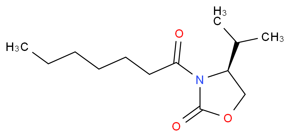 3-Heptanoyl-4-(S)-isopropyl-oxazolidin-2-one_分子结构_CAS_145588-98-3)