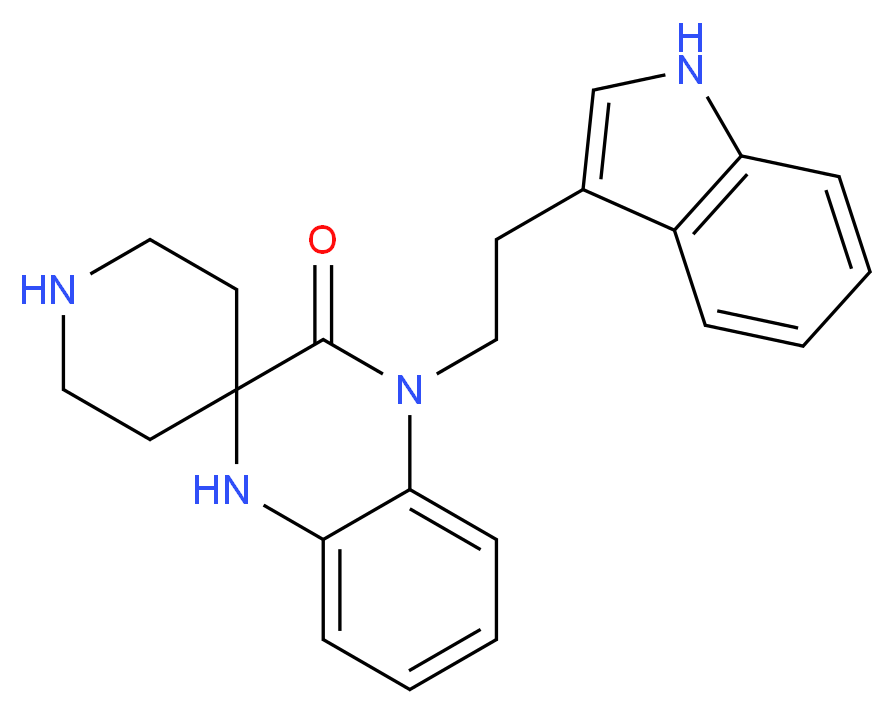 4'-[2-(1H-indol-3-yl)ethyl]-1',4'-dihydro-3'H-spiro[piperidine-4,2'-quinoxalin]-3'-one_分子结构_CAS_)