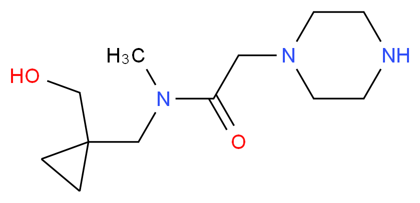N-{[1-(hydroxymethyl)cyclopropyl]methyl}-N-methyl-2-piperazin-1-ylacetamide_分子结构_CAS_)