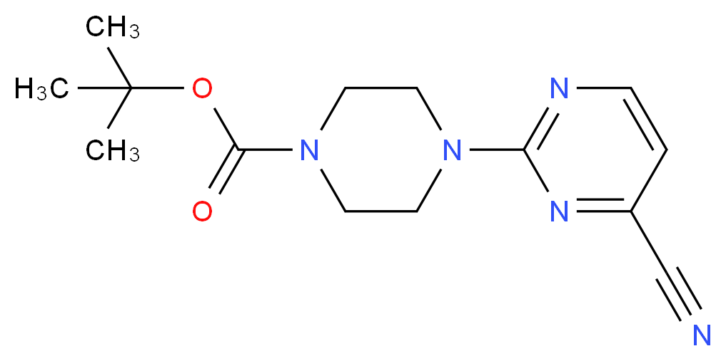 tert-Butyl 4-(4-cyano-2-pyrimidinyl)tetrahydro-1(2H)-pyrazinecarboxylate_分子结构_CAS_)