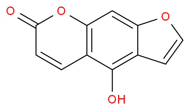 4-hydroxy-7H-furo[3,2-g]chromen-7-one_分子结构_CAS_486-60-2