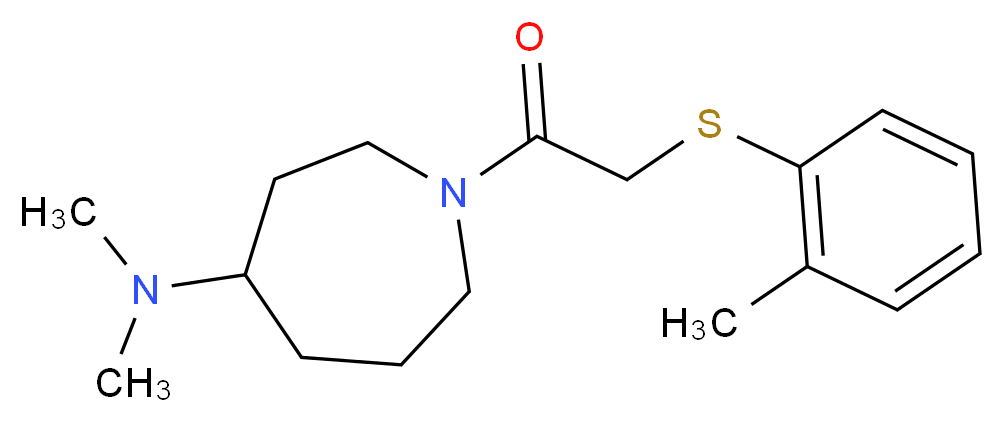 N,N-dimethyl-1-{[(2-methylphenyl)thio]acetyl}-4-azepanamine_分子结构_CAS_)