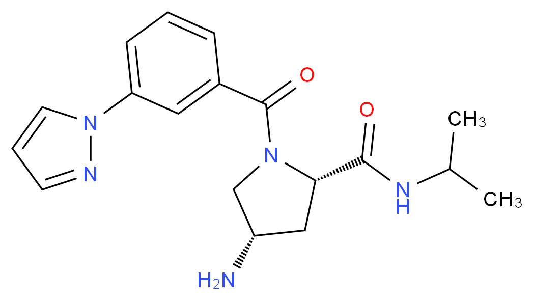 (2S,4S)-4-amino-N-isopropyl-1-[3-(1H-pyrazol-1-yl)benzoyl]pyrrolidine-2-carboxamide_分子结构_CAS_)