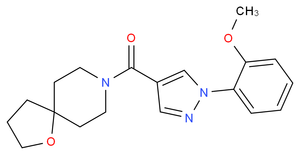 8-{[1-(2-methoxyphenyl)-1H-pyrazol-4-yl]carbonyl}-1-oxa-8-azaspiro[4.5]decane_分子结构_CAS_)