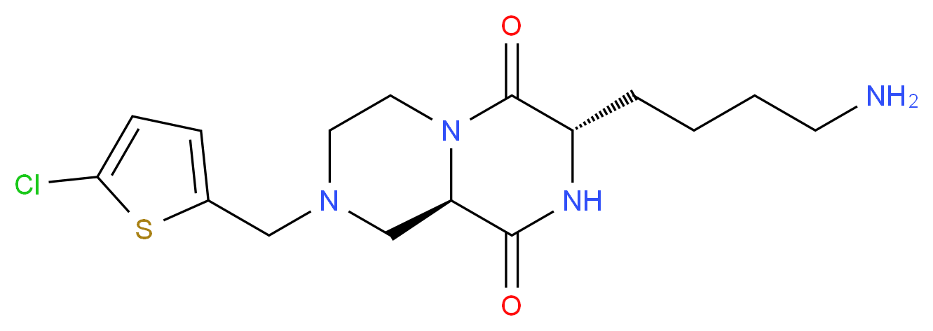 (3S,9aR)-3-(4-aminobutyl)-8-[(5-chloro-2-thienyl)methyl]tetrahydro-2H-pyrazino[1,2-a]pyrazine-1,4(3H,6H)-dione_分子结构_CAS_)