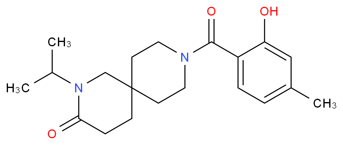 9-(2-hydroxy-4-methylbenzoyl)-2-isopropyl-2,9-diazaspiro[5.5]undecan-3-one_分子结构_CAS_)