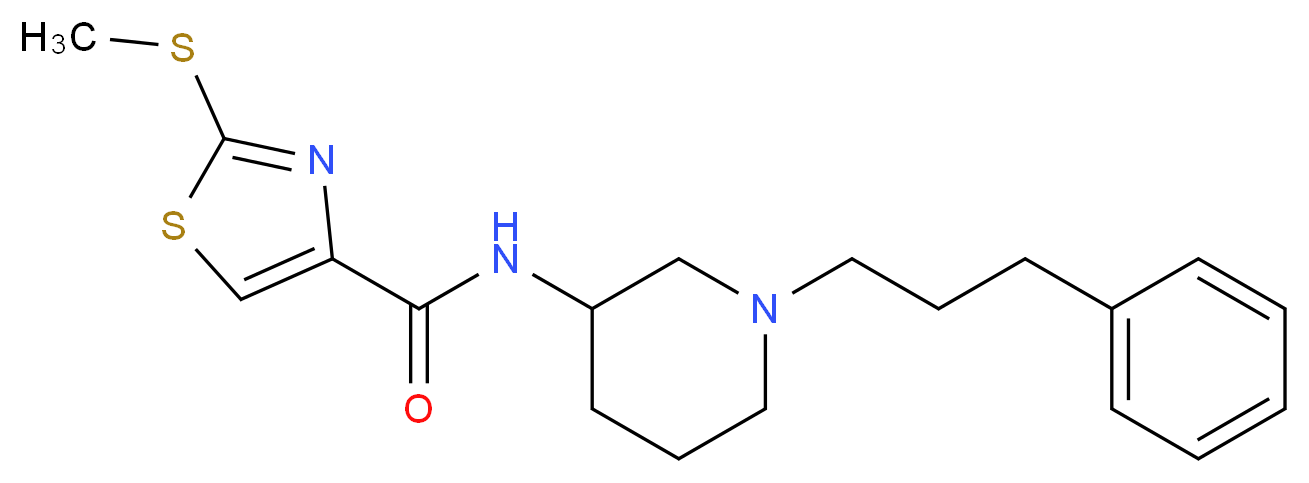 2-(methylthio)-N-[1-(3-phenylpropyl)-3-piperidinyl]-1,3-thiazole-4-carboxamide_分子结构_CAS_)