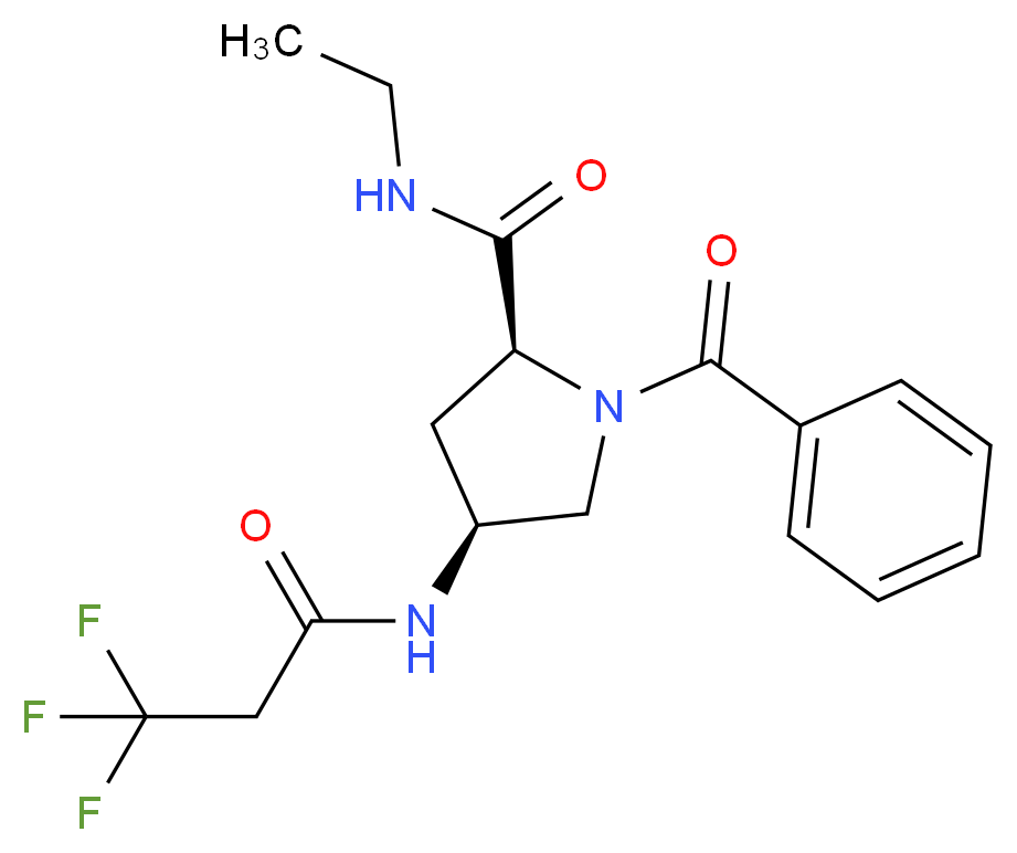(4S)-1-benzoyl-N-ethyl-4-[(3,3,3-trifluoropropanoyl)amino]-L-prolinamide_分子结构_CAS_)