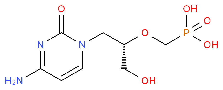 ({[(2S)-1-(4-amino-2-oxo-1,2-dihydropyrimidin-1-yl)-3-hydroxypropan-2-yl]oxy}methyl)phosphonic acid_分子结构_CAS_113852-37-2