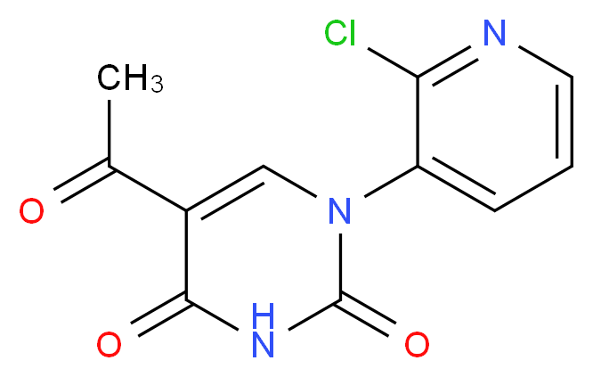 5-Acetyl-1-(2-chloro-3-pyridinyl)-2,4(1H,3H)-pyrimidinedione_分子结构_CAS_)