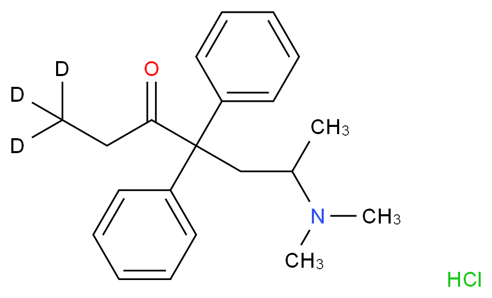 6-(dimethylamino)-4,4-diphenyl(1,1,1-<sup>2</sup>H<sub>3</sub>)heptan-3-one hydrochloride_分子结构_CAS_65566-72-5