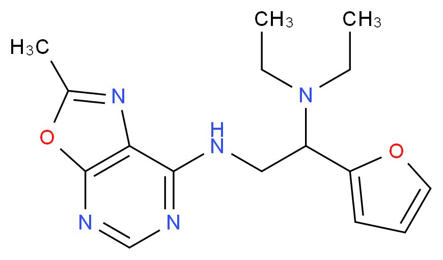 N~1~,N~1~-diethyl-1-(2-furyl)-N~2~-(2-methyl[1,3]oxazolo[5,4-d]pyrimidin-7-yl)ethane-1,2-diamine_分子结构_CAS_)