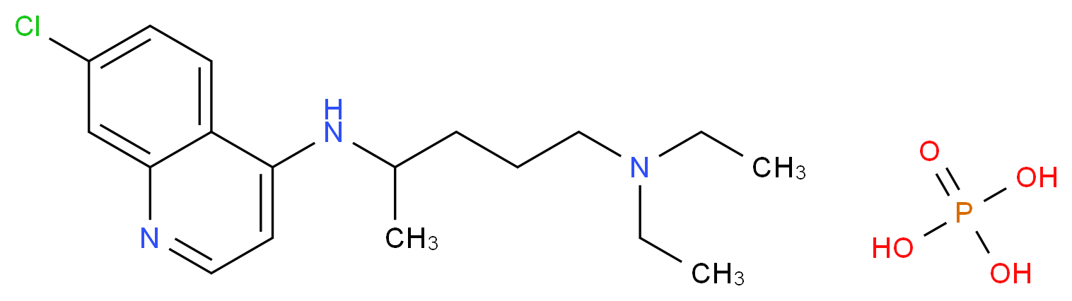 phosphoric acid; {4-[(7-chloroquinolin-4-yl)amino]pentyl}diethylamine_分子结构_CAS_50-63-5