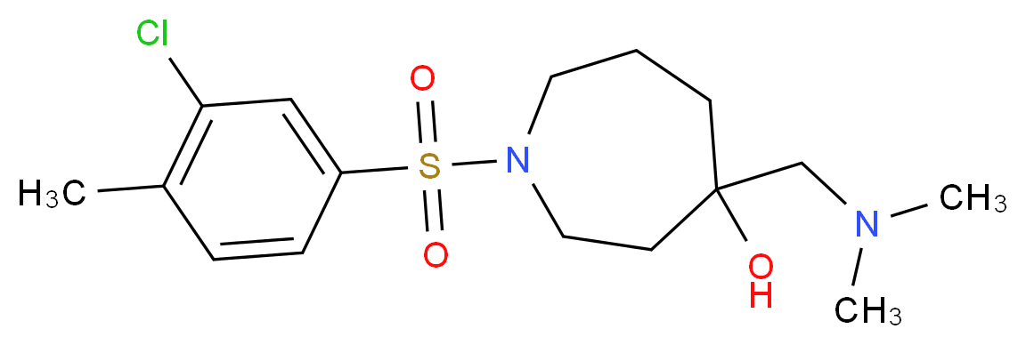 1-[(3-chloro-4-methylphenyl)sulfonyl]-4-[(dimethylamino)methyl]-4-azepanol_分子结构_CAS_)