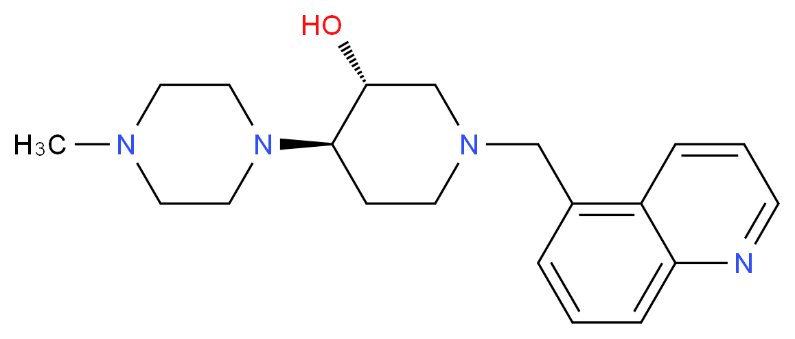 (3R*,4R*)-4-(4-methyl-1-piperazinyl)-1-(5-quinolinylmethyl)-3-piperidinol_分子结构_CAS_)