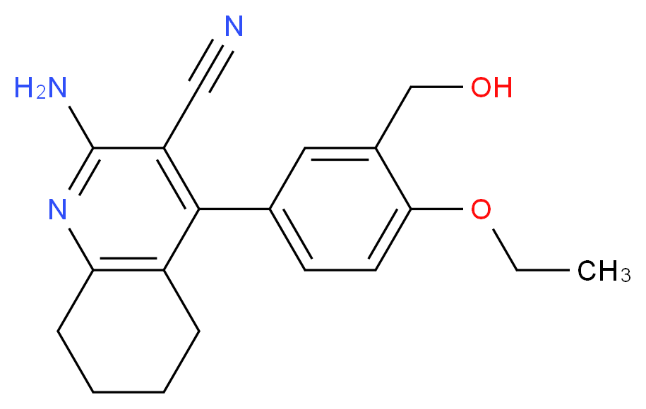 2-amino-4-[4-ethoxy-3-(hydroxymethyl)phenyl]-5,6,7,8-tetrahydroquinoline-3-carbonitrile_分子结构_CAS_)