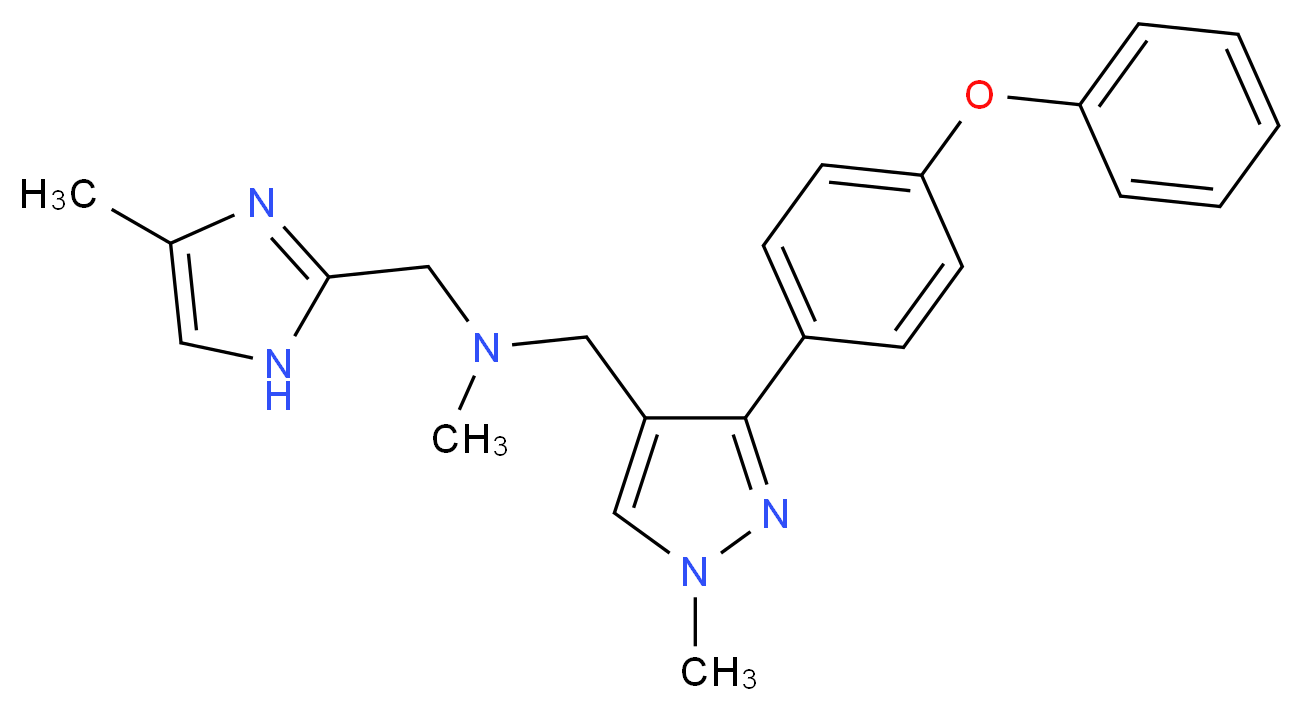 N-methyl-1-(4-methyl-1H-imidazol-2-yl)-N-{[1-methyl-3-(4-phenoxyphenyl)-1H-pyrazol-4-yl]methyl}methanamine_分子结构_CAS_)