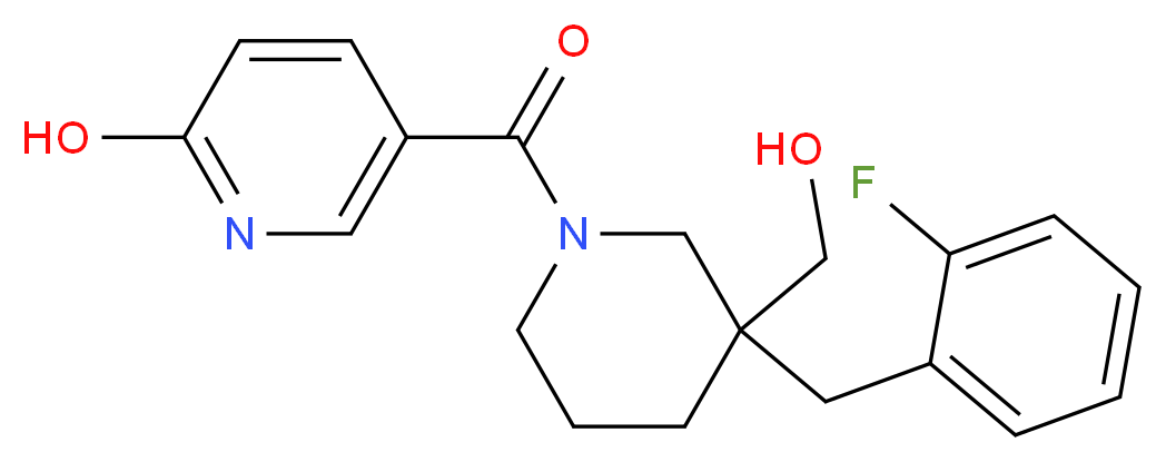 5-{[3-(2-fluorobenzyl)-3-(hydroxymethyl)-1-piperidinyl]carbonyl}-2-pyridinol_分子结构_CAS_)