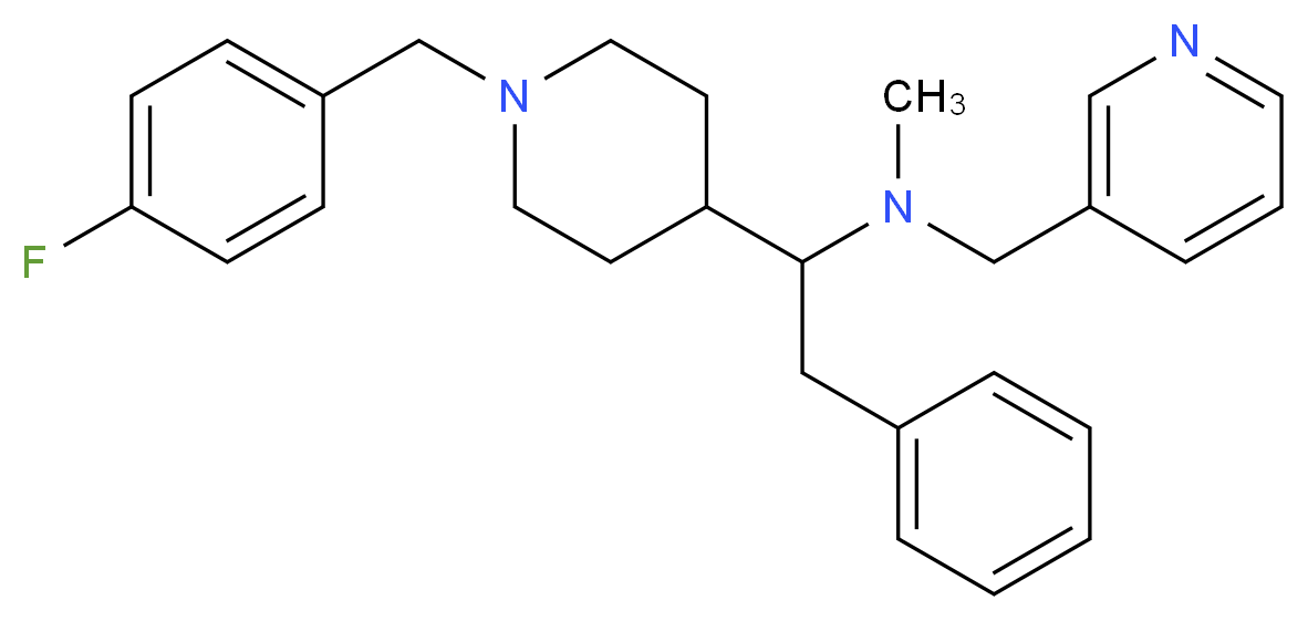 1-[1-(4-fluorobenzyl)-4-piperidinyl]-N-methyl-2-phenyl-N-(3-pyridinylmethyl)ethanamine_分子结构_CAS_)