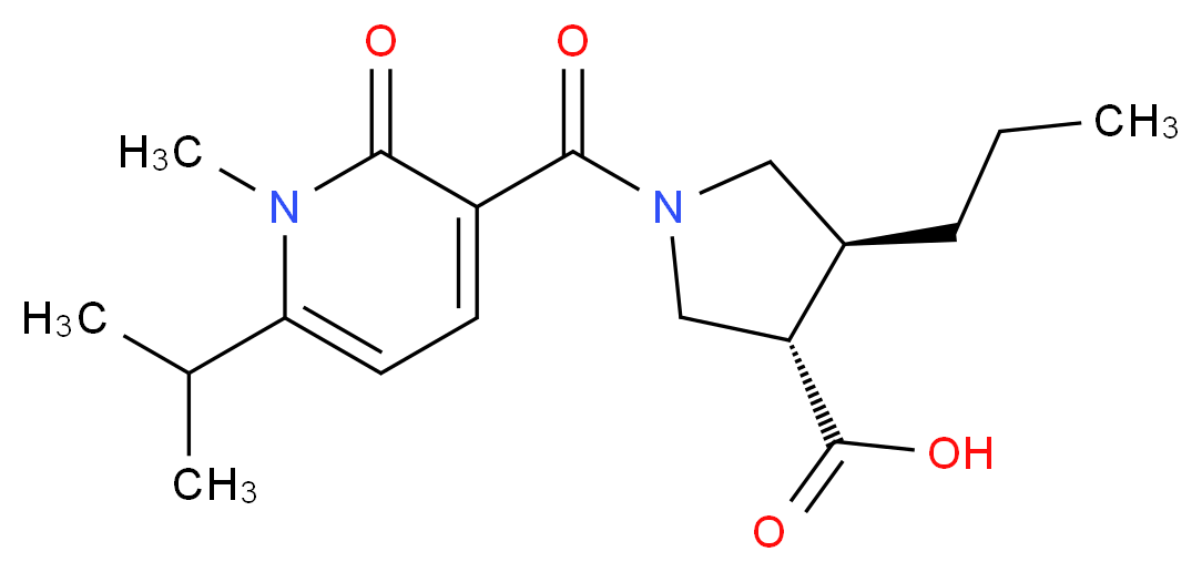 (3S*,4S*)-1-[(6-isopropyl-1-methyl-2-oxo-1,2-dihydro-3-pyridinyl)carbonyl]-4-propyl-3-pyrrolidinecarboxylic acid_分子结构_CAS_)