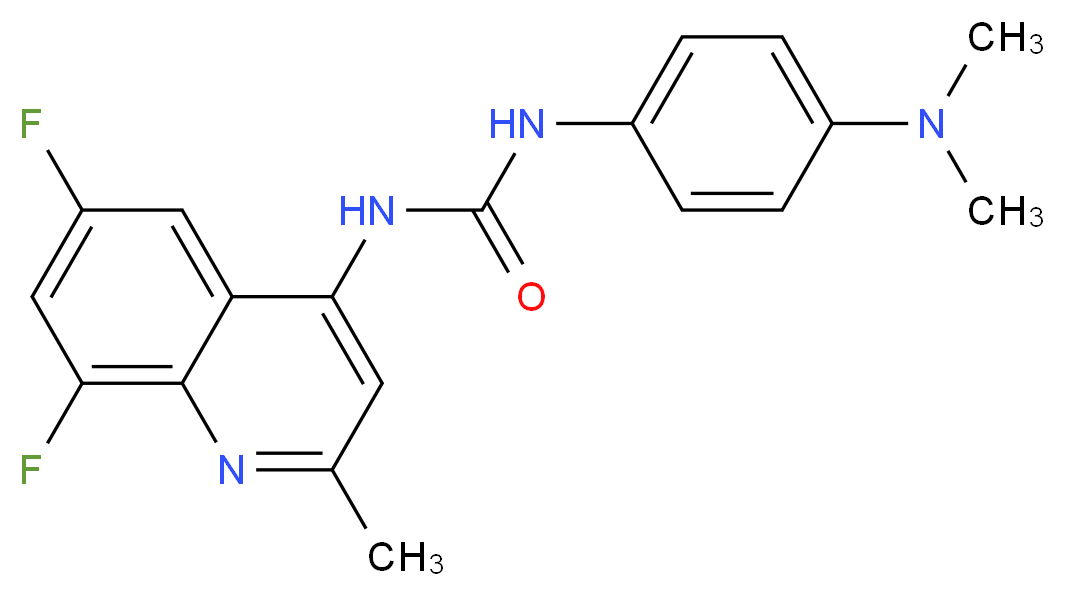 3-(6,8-difluoro-2-methylquinolin-4-yl)-1-[4-(dimethylamino)phenyl]urea_分子结构_CAS_288150-92-5