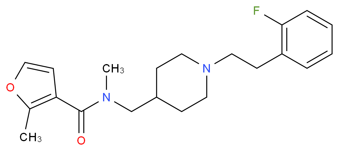 N-({1-[2-(2-fluorophenyl)ethyl]-4-piperidinyl}methyl)-N,2-dimethyl-3-furamide_分子结构_CAS_)